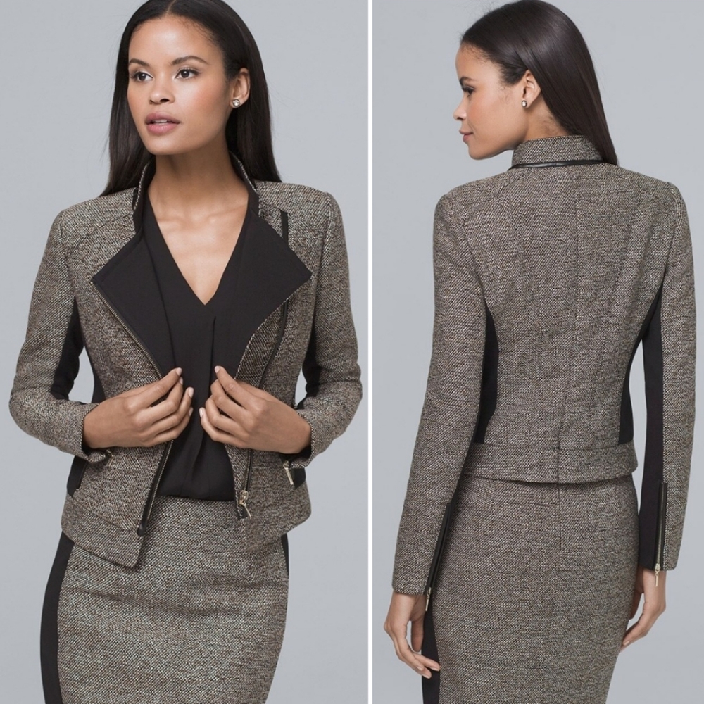 White House Black Market Black and Tan Blazer